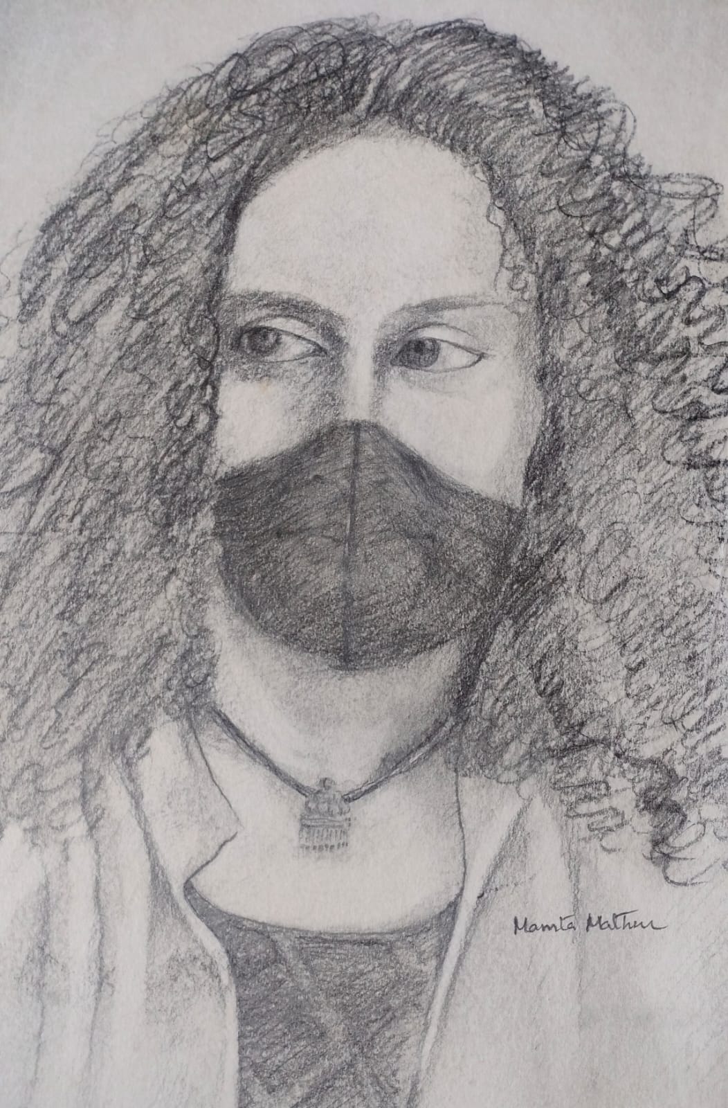 15" x 22" charcoal pencil